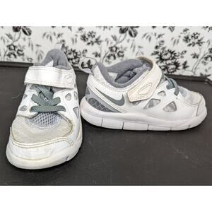 2011 Nike Free Run 2 White Dark Gray Little Kid Child Running Shoe Sneaker US 8C